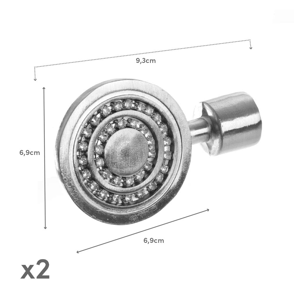 Barra Cortina Extensible Plateada de Acero de 120 a 210 cm - LOLAhome