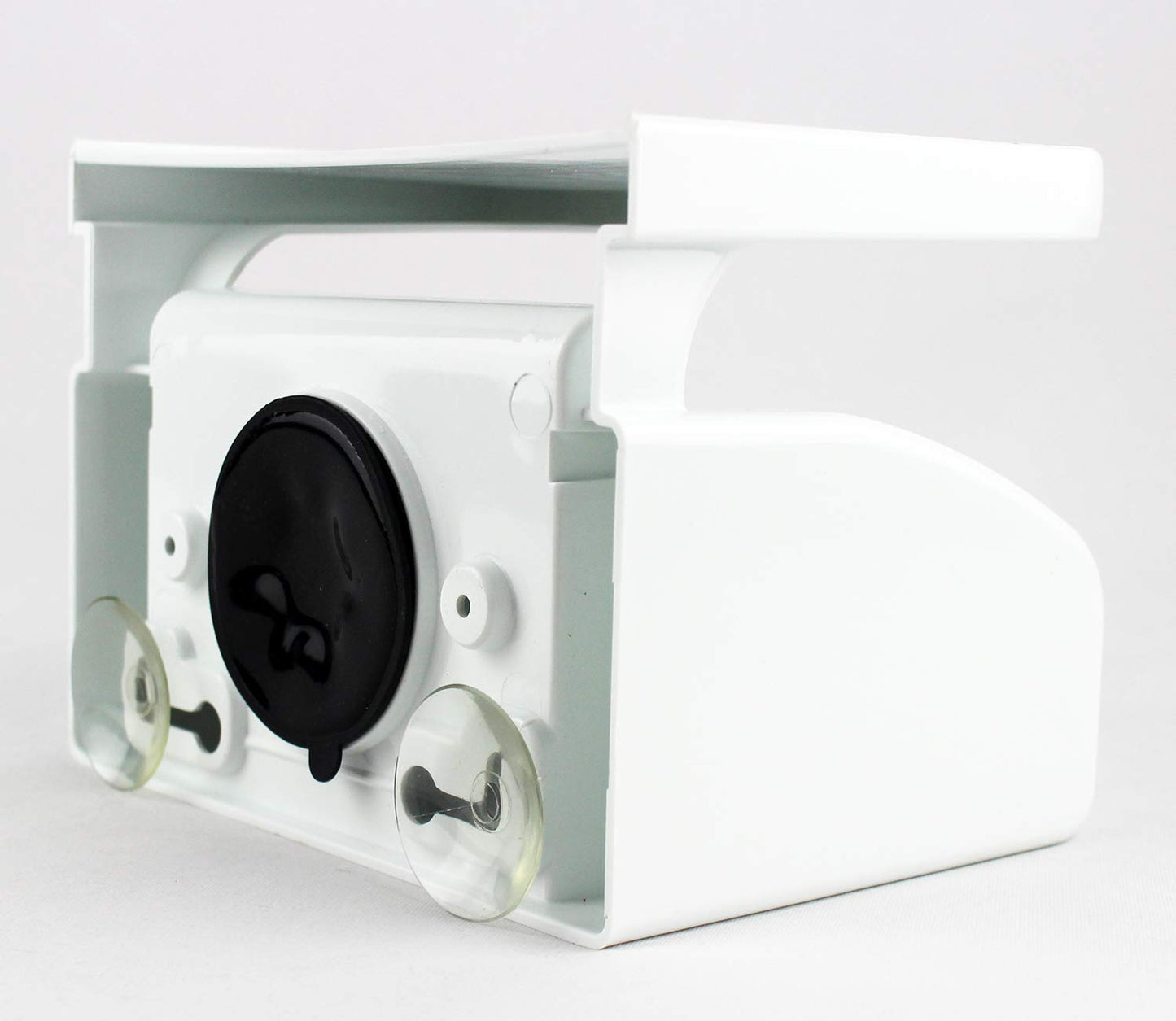 Portarrollos para Papel Higiénico de Pared con Ventosas de Fijación, Estante de Almacenamiento y Corte, Blanco