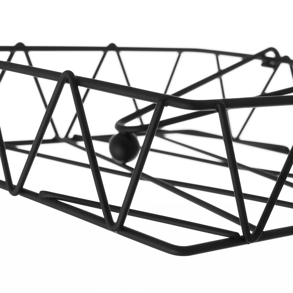 Servilletero geométrico Negro de Metal de 18x18x5 cm