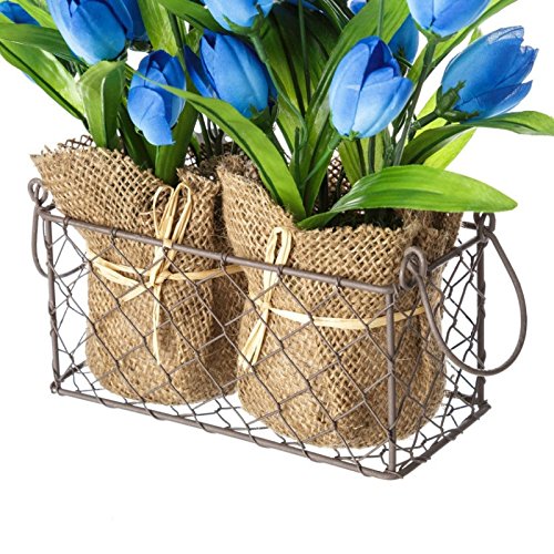 Pack 3 Plantas tulipán 3/c poliester 18 x 9 x 26 cm rosa, azul y rosa claro.
