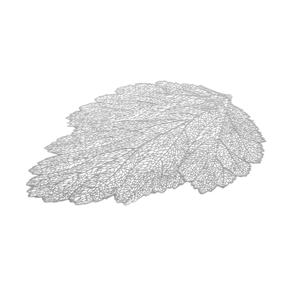 Pack 4 Mantel de Hoja Individual Plateado de plástico y PVC exótico de 36x47 cm