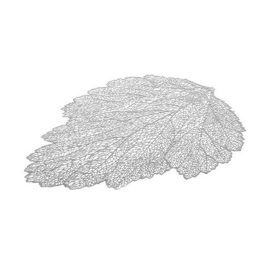 Pack 4 Mantel de Hoja Individual Plateado de plástico y PVC exótico de 36x47 cm