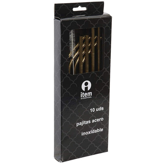 S3012380 Pajita Reutilizable, Acero Inoxidable, 10 Pcs