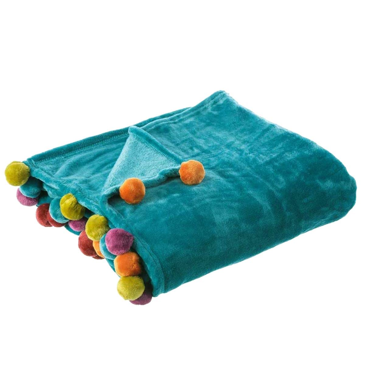 Manta de sofá Azul de poliéster para salón Fantasy 130x160cm