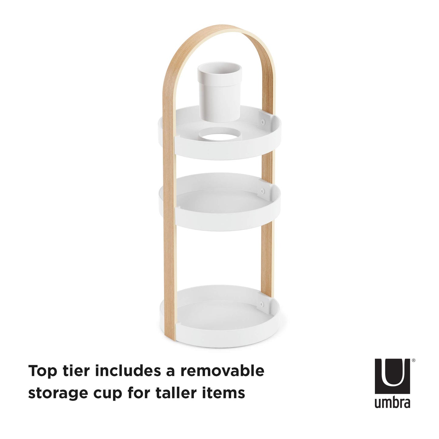 Bellwood Organizador de cosméticos, ABS, Blanco/Natural