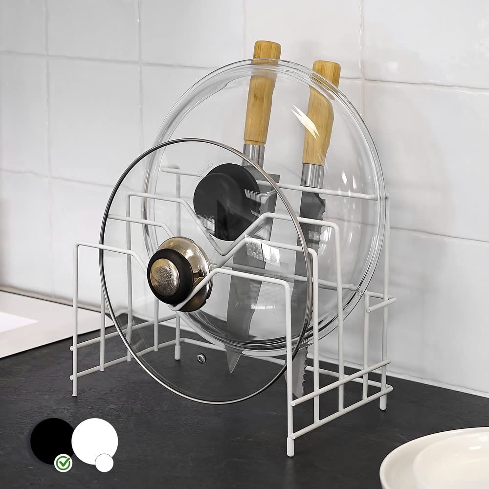 Organizador para tapas negro de metal de 26x19x21 cm