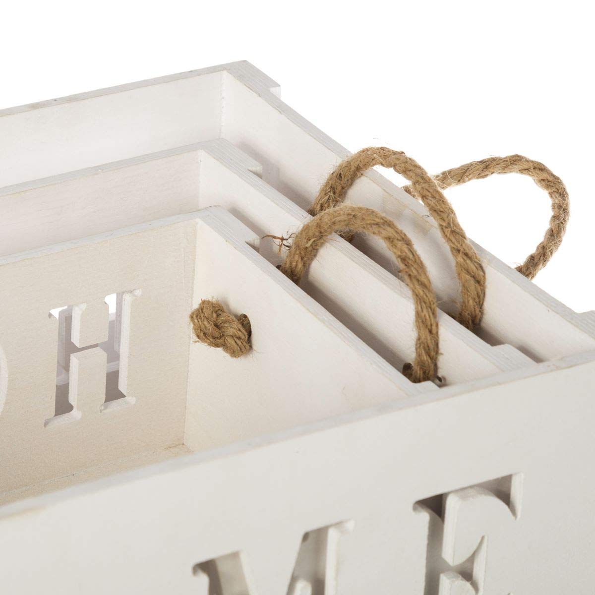 Set 3 Cajas Multiusos Blanco contrachapado de Madera para salón France