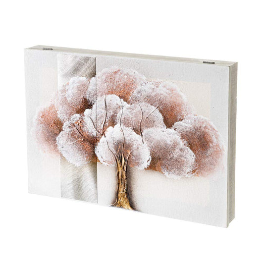 Cuadro cubrecontador Pintado en Lienzo con árbol marrón y Dorado para Cajas eléctricas de 46x31 cm