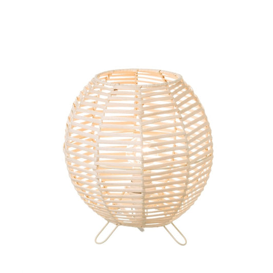 Lámpara de Mesa de Rattan Natural Beige Oriental para salón Sol Naciente