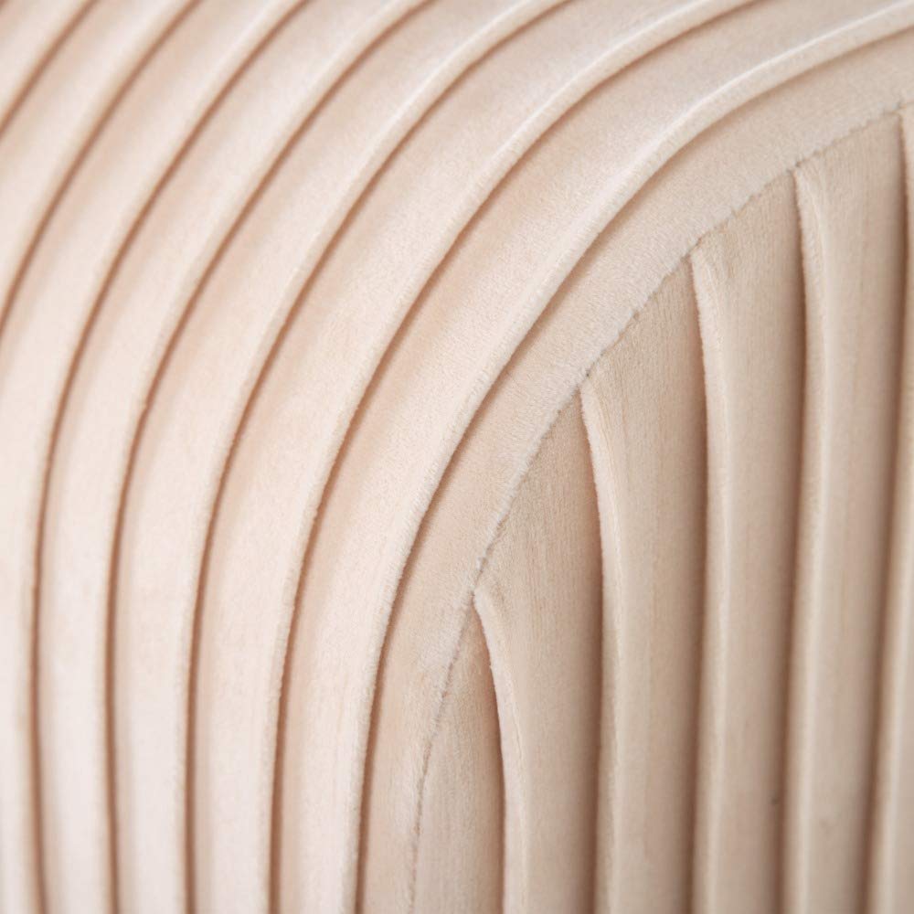 Banqueta pie de Cama de Tela y Metal contemporánea Beige de 129x45x48 cm