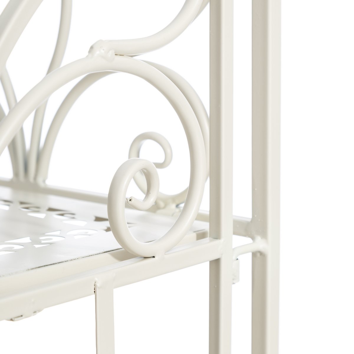 Estantería Decorativa romántica Blanca de Hierro para terraza France