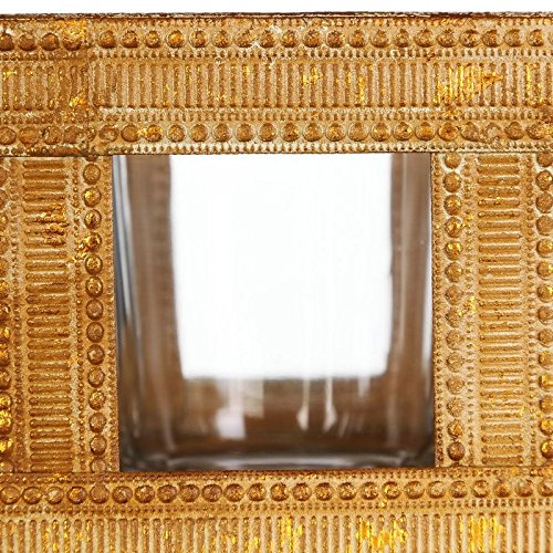 Cesta portavelas oro antiguo 44 x 12,20 x 11 cm .