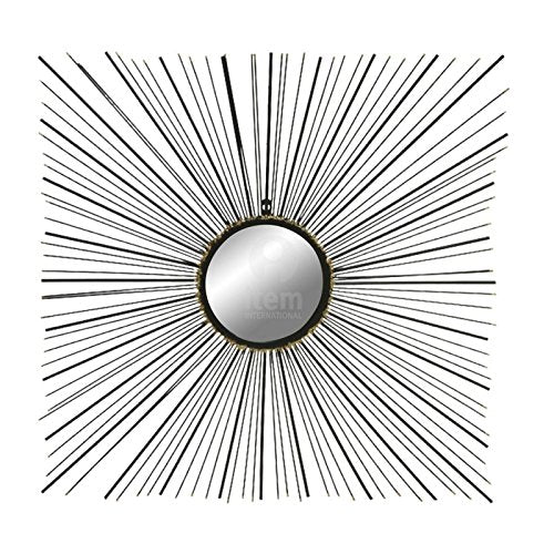 Espejo de Pared Industrial Negro Cuadrado Decoracion Factory 71x71 cm