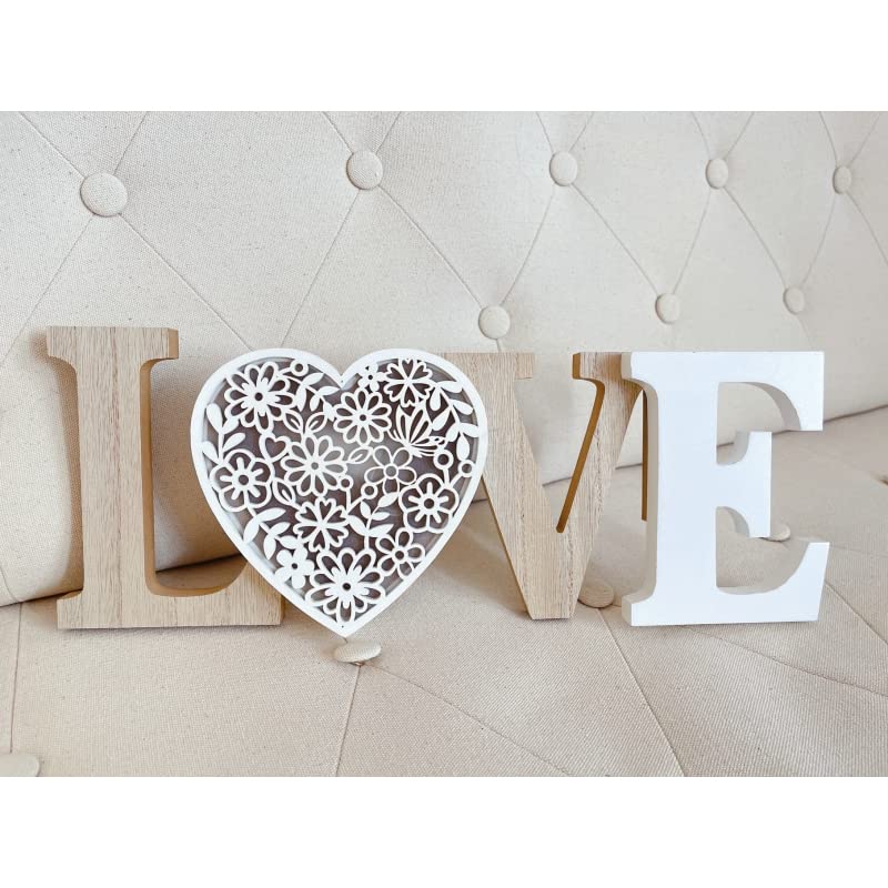Letras Decoración Cartel Colgador Led para Pared o Sobremesa Madera Estilo nordico