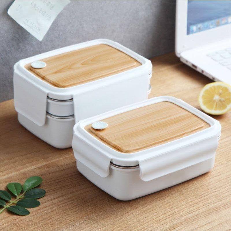 DAMDAM GO - Fiambrera de Plastico y Acero Inoxidable - Tupper Para Alimentos Con Cuchara