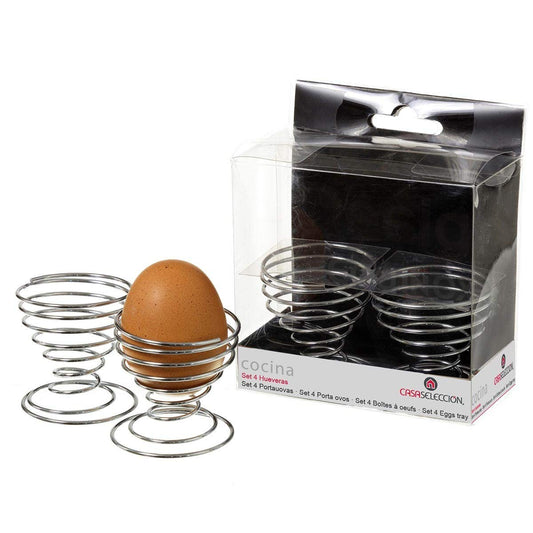 Juego de hueveras 4 Unidades Metal Cromado 5x5x4,50cm
