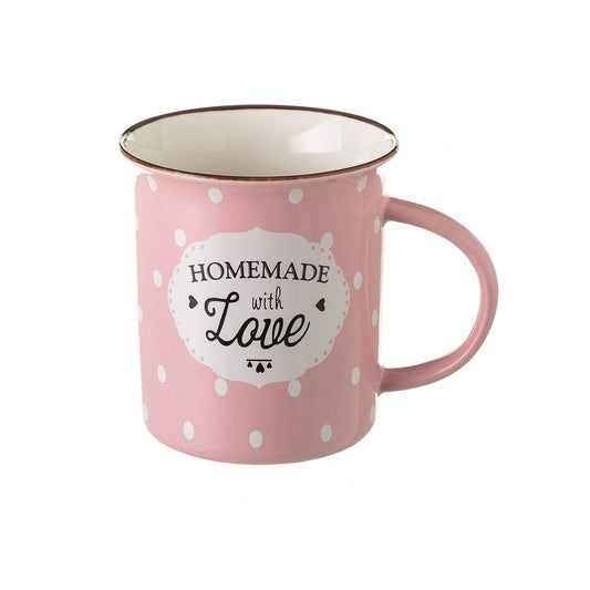 Taza mug Pop Rosa de cerámica para Cocina Iris (Set de 4 Tazas)