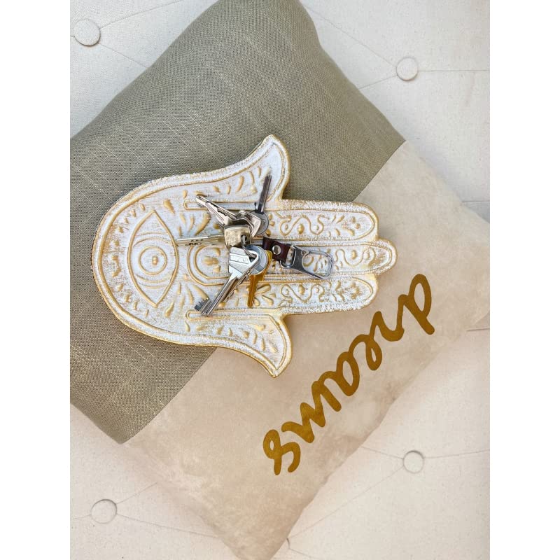 Bandeja vaciabolsillos de Madera Hamsa Mano Fatima