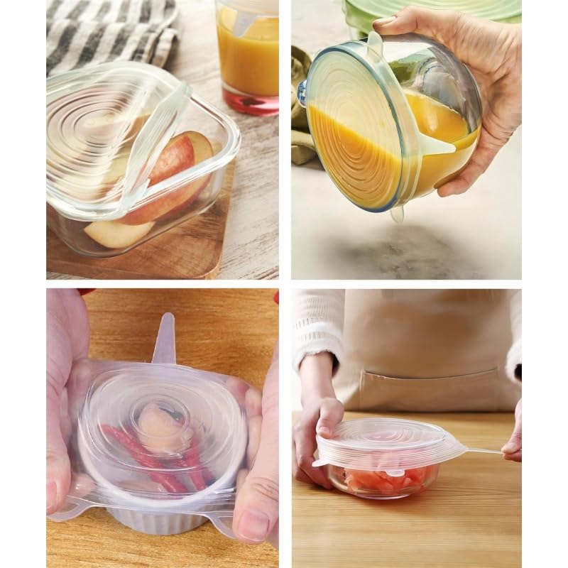 DAMDAM GO - Tapas Silicona Ajustables Cocina Adaptables Ecologicas Elasticas Reutilizables Reciclable 100% Silicona