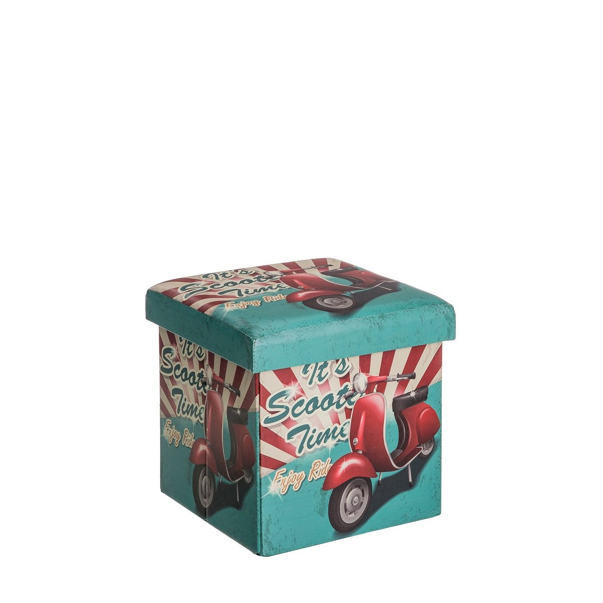 Puff Plegable Pop Azul de PU para Dormitorio Iris