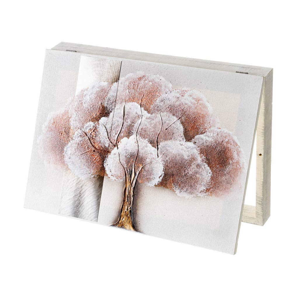 Cuadro cubrecontador Pintado en Lienzo con árbol marrón y Dorado para Cajas eléctricas de 46x31 cm