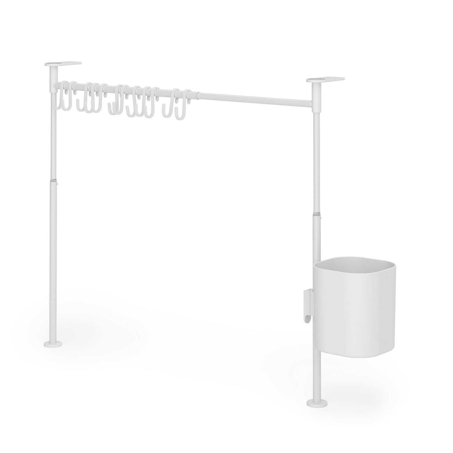 Anywhere, organizador de cocina con recipiente para utensilios y barras de tensión, Blanco