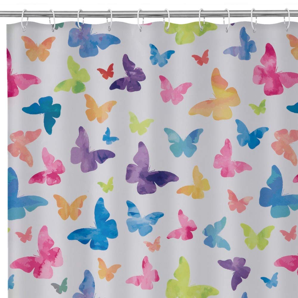 Cortina de baño Blanca de poliéster romántica para Cuarto de baño de 180x200 cm Fantasy - LOLAhome