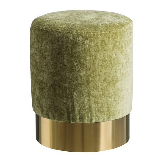 Puff tapizado en Terciopelo Verde Moderno para salón Bretaña - LOLAhome