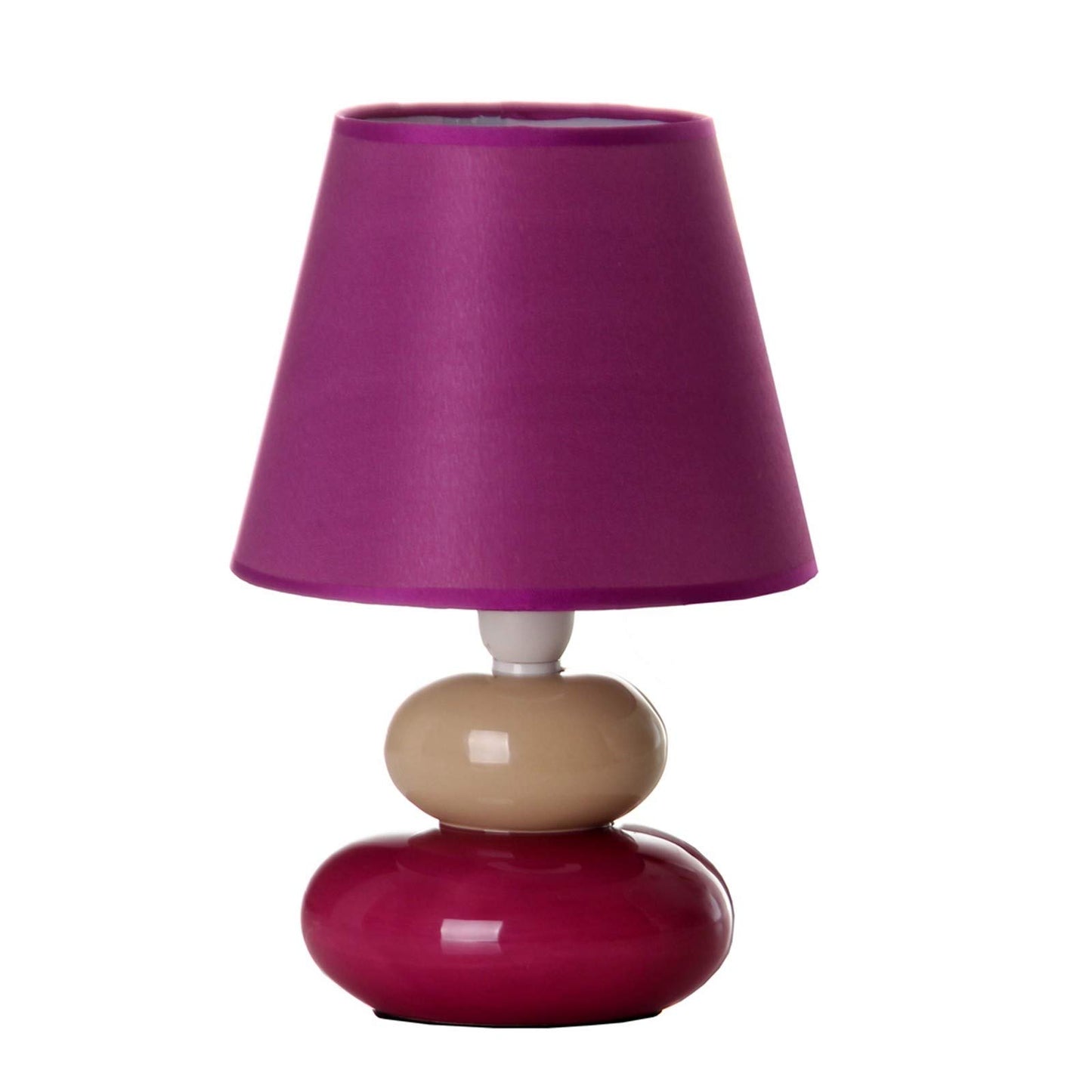 Lámpara para mesita de Noche Moderna Lila-Crema de cerámica