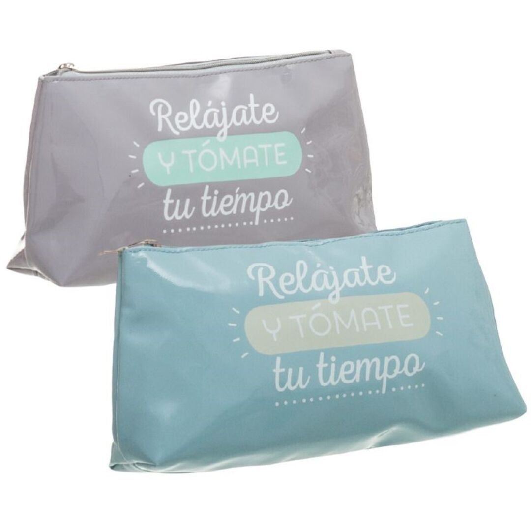 Neceser para Bolso Moderno diseño Original Mensaje RELAJATE con Cremallera