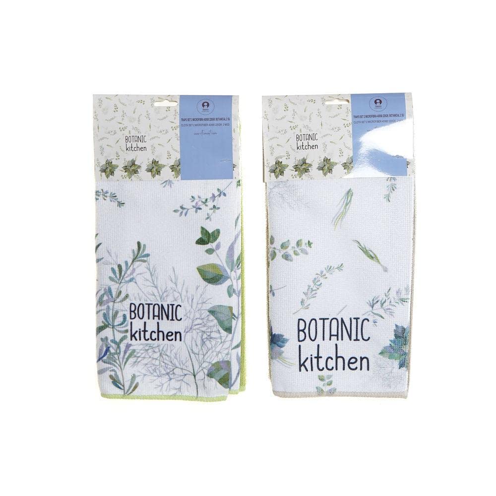 Set 4 Trapo de Cocina Microfibra Botanical 40x60