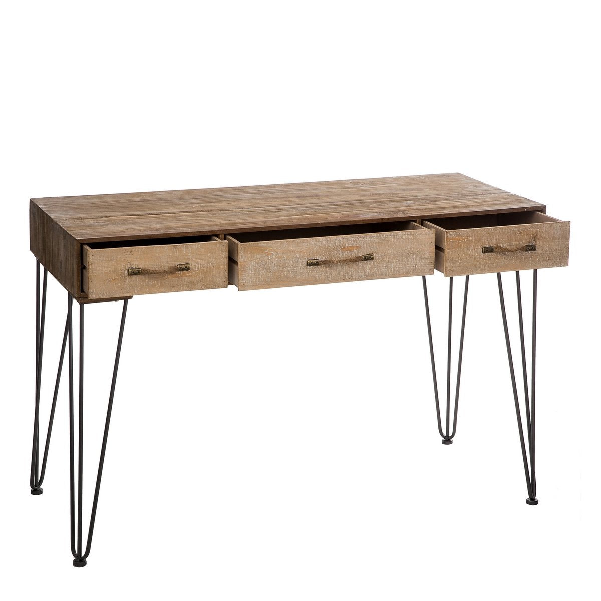 Escritorio 3 cajones Natural-Crema 120 x 50 x 78 cm