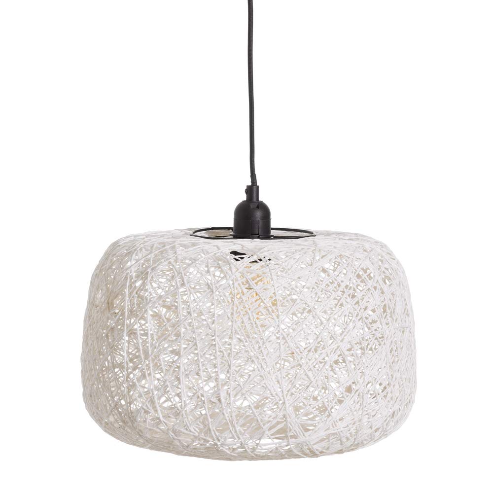 Lámpara de techo contemporánea colgante de fibra blanca de ø 30 cm