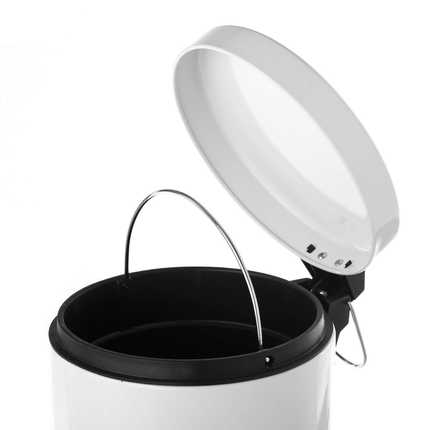 Papelera blanco metal 17 x 23 x 25,50 cm capacidad: 3 litros.
