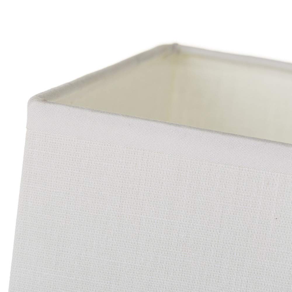 Lámpara de mesita de noche nórdica de madera y lino beige, de 14x14x26 cm