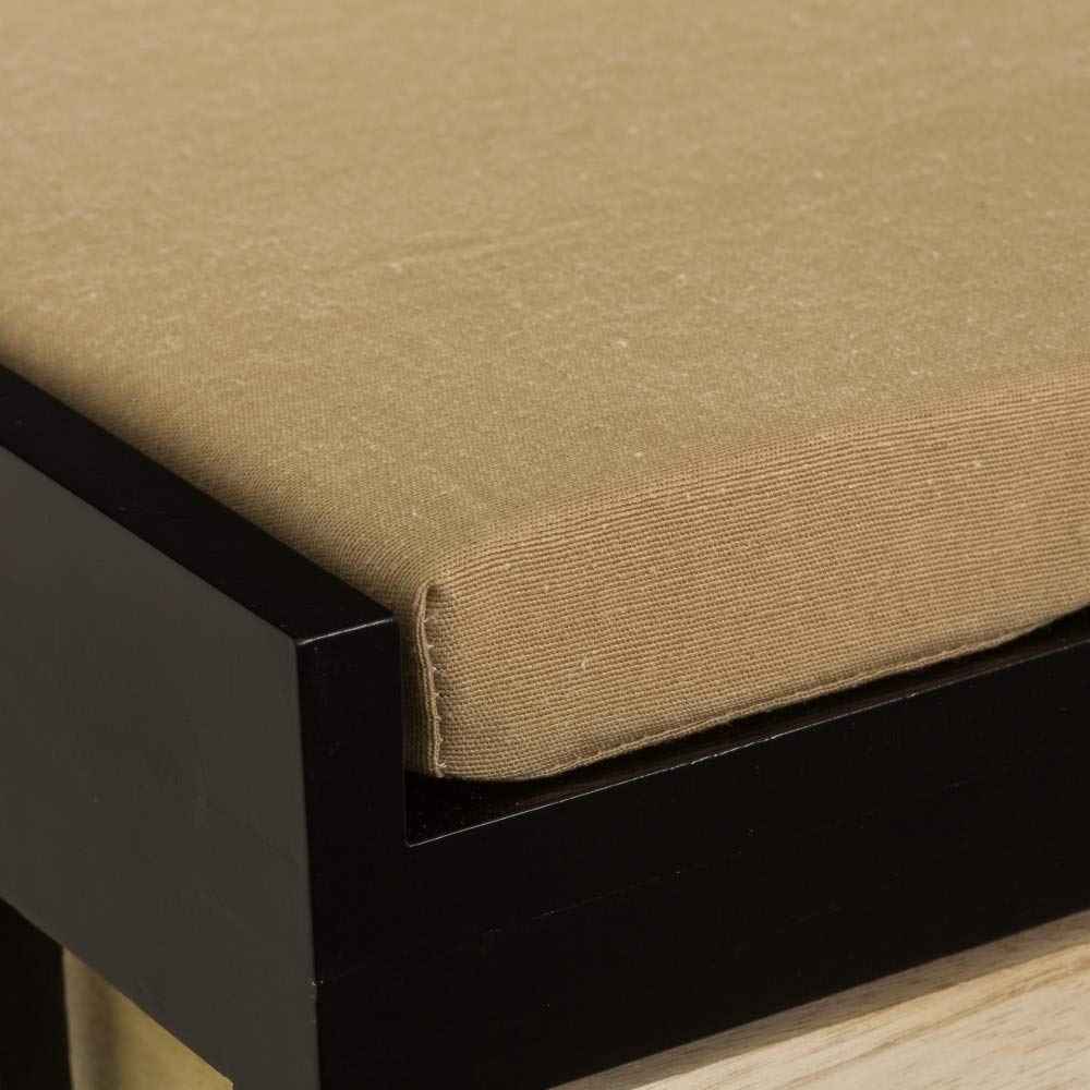 Banqueta pie de Cama de Madera Natural Moderna Negra de 42x34x64 cm