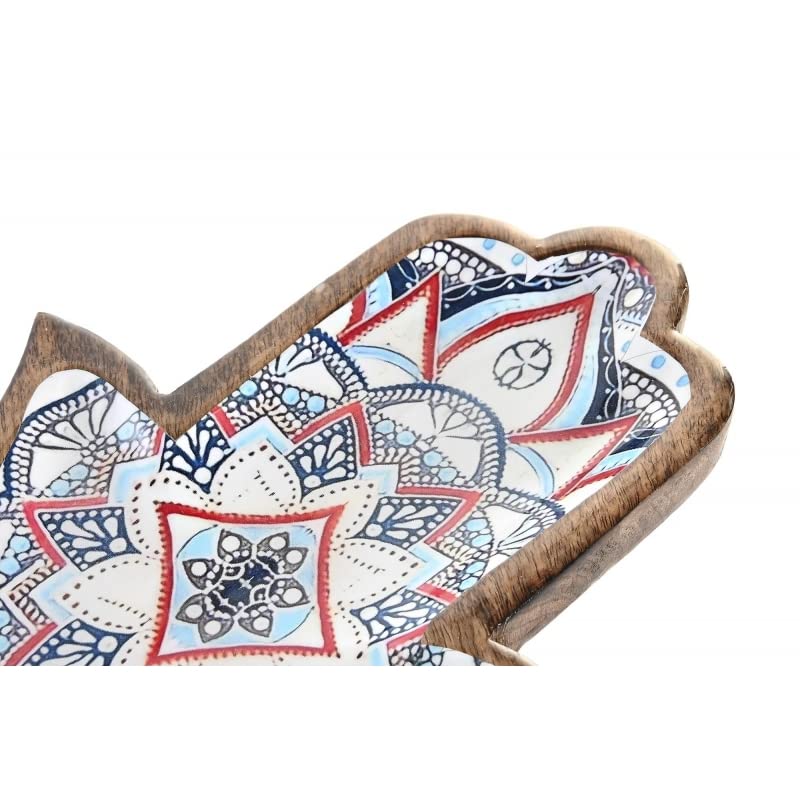 Bandeja vaciabolsillos de Madera Mano Floral 30X20.5X21.5