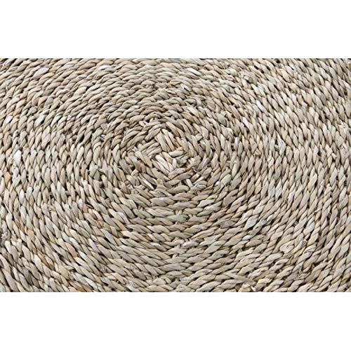 Alfombra Redonda de Fibra Natural Beige rústica para Dormitorio de 90 cm France