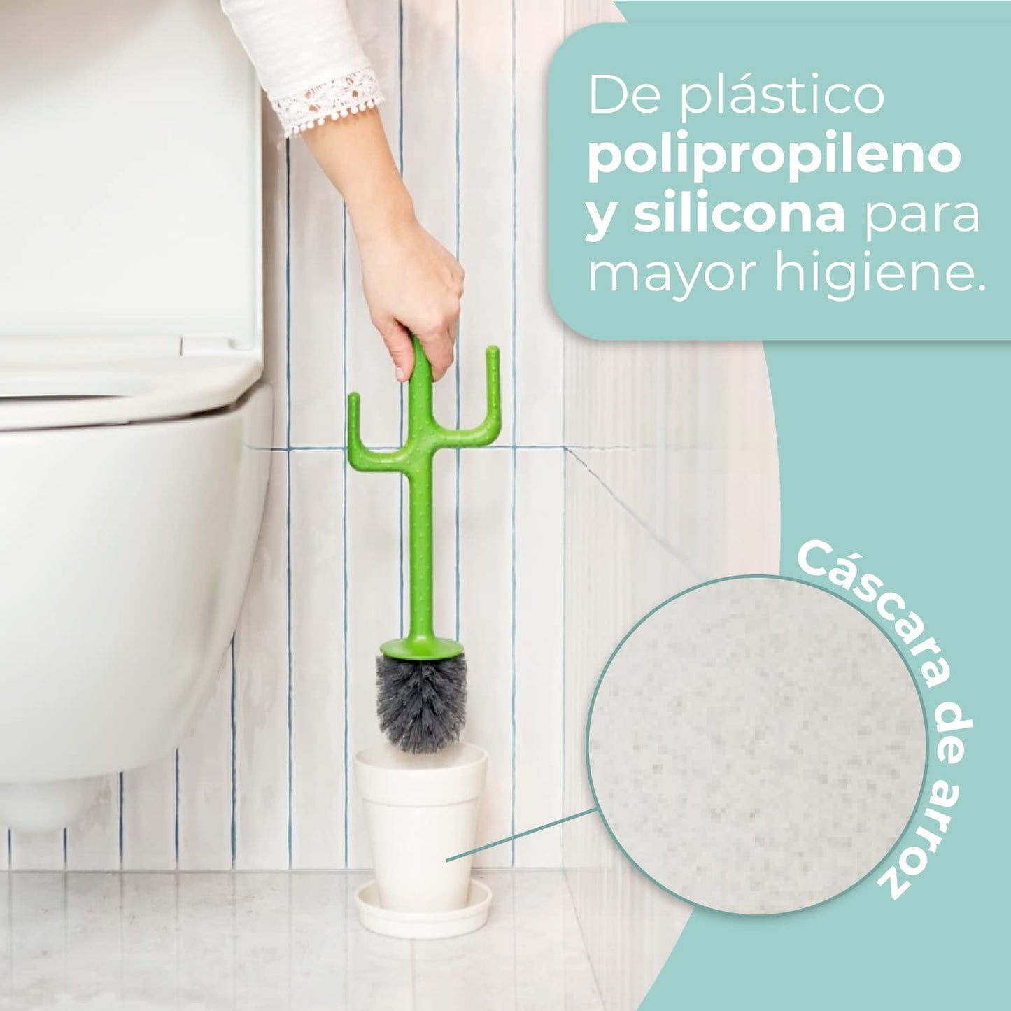 VIGAR Flower Power Escobillero de Baño de Pie, Blanco, 12 X 12 X 43 cm