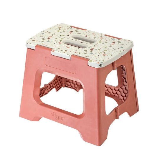 Taburete Plegable - Modelo Compact - 27 cm de Altura - con 80% Plástico Reciclado - Cocina, Baño y Camping - Escalón Peldaño