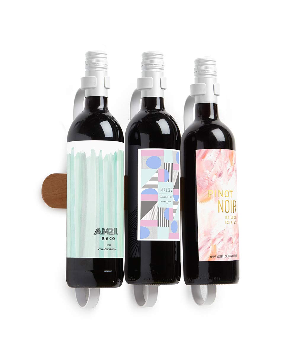 Botellero (Madera de Haya, 26,6 x 8,5 x 29,8 cm), Color Blanco y Natural