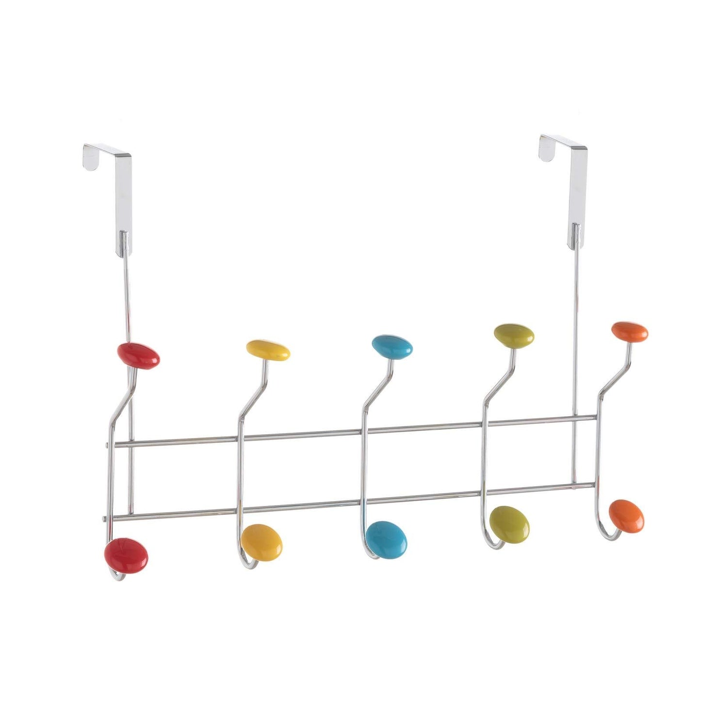 Percha puerta 10 ganchos hierro cromado 42,50 x 13 x 29,50 cm .