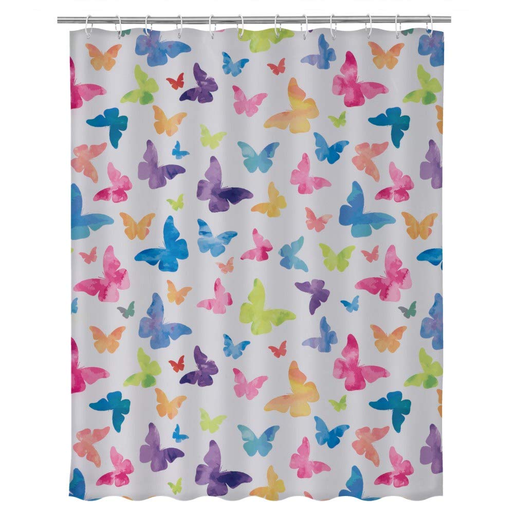Cortina de baño Blanca de poliéster romántica para Cuarto de baño de 180x200 cm Fantasy - LOLAhome