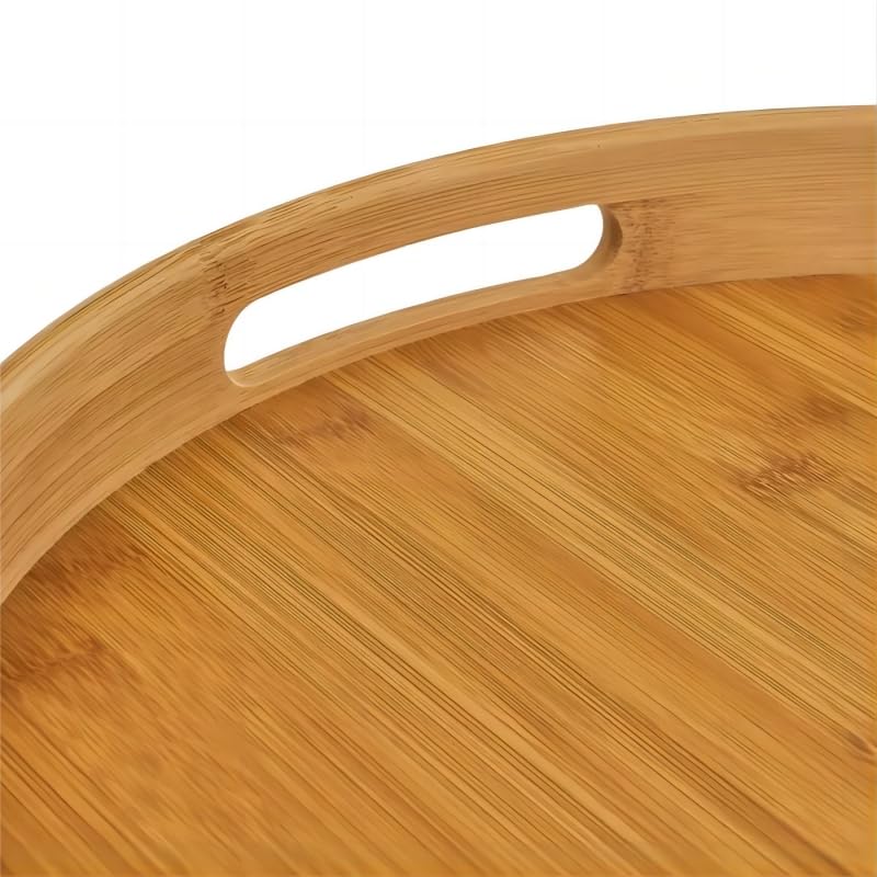 Bandeja de bambú con Asas, Bandeja Cocina de Servir, Bandeja para Desayuno, té, Mesa de café, Cama Decorativa