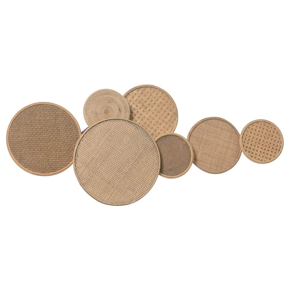 Mural Espiga exótico de Rattan Natural, de 103x43 cm