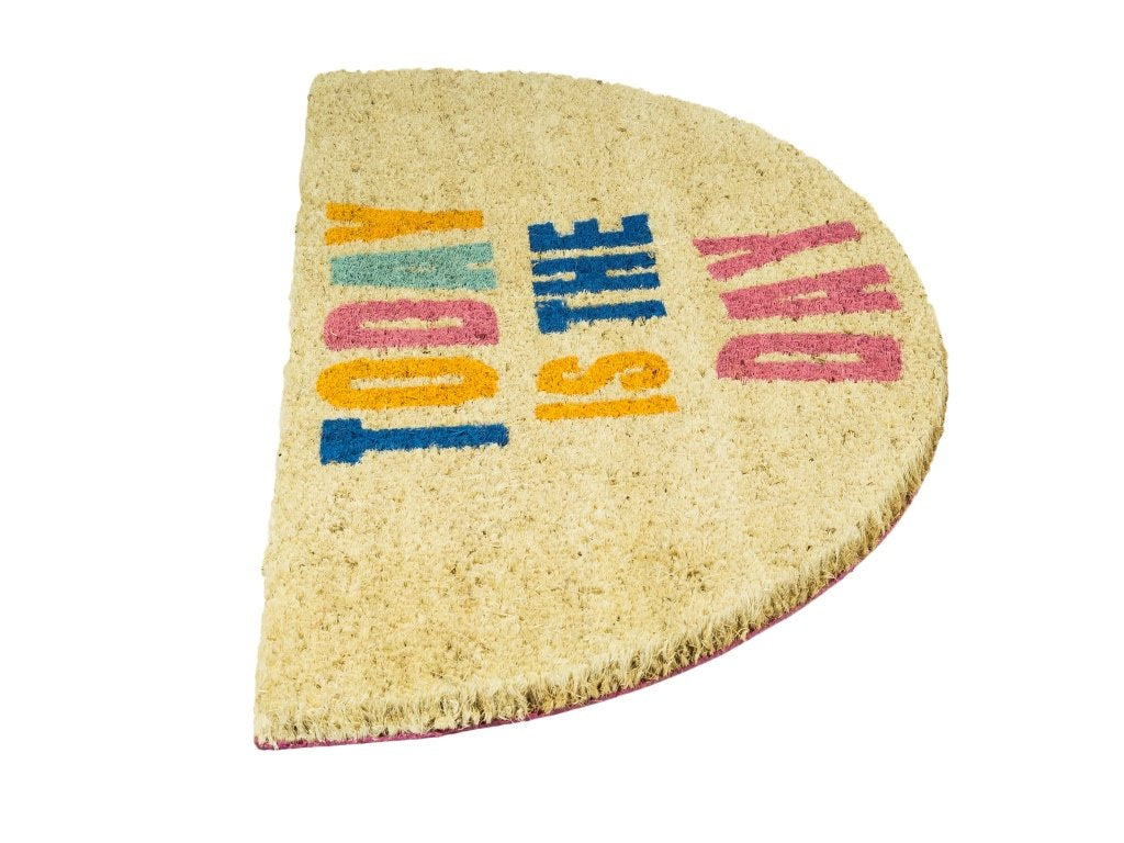 Felpudo semicircular HR Today, Fondo, Multicolor/Natural