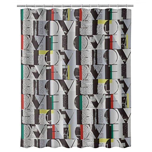 Cortina de baño moderno gris Love 180x200 cm