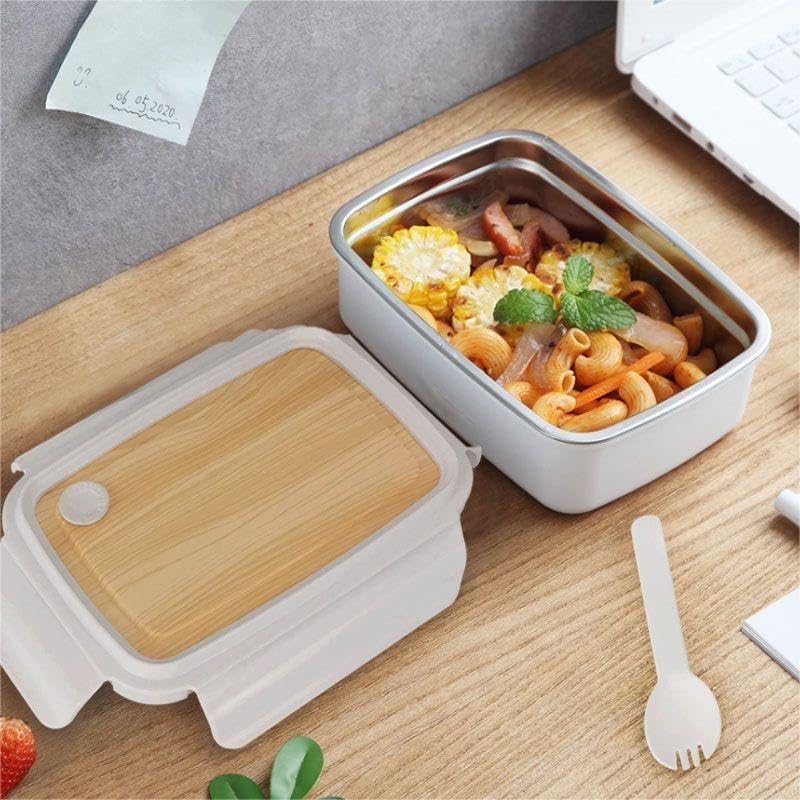 DAMDAM GO - Fiambrera de Plastico y Acero Inoxidable - Tupper Para Alimentos Con Cuchara