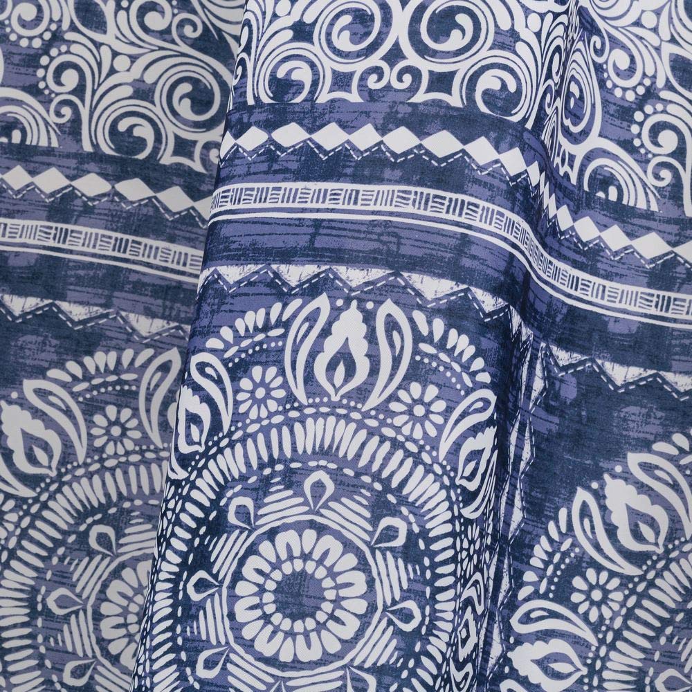 Cortina de baño arabesca exótica Azul de Tela de poliéster, de 180x200 cm