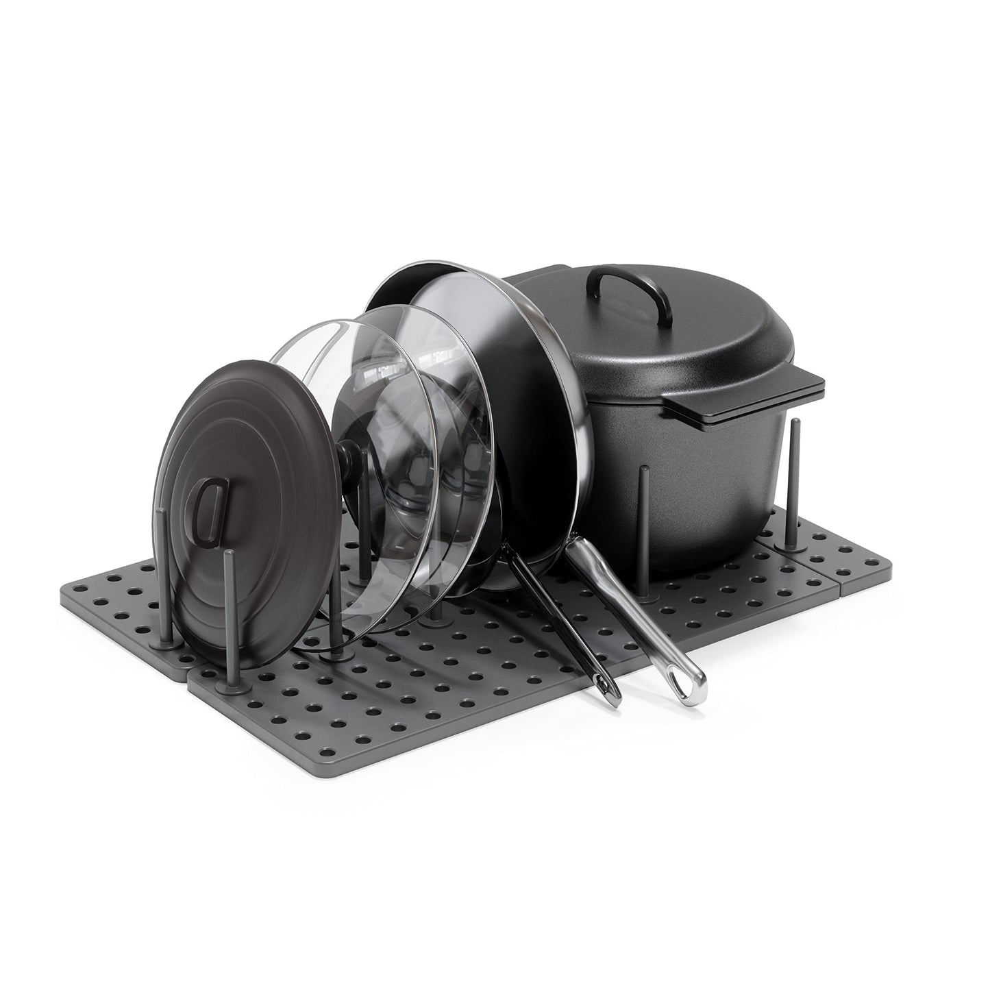 Peggy Bandeja organizadora para Utilizarse en alacenas, repisas o cajones-Sistema de Almacenamiento Ajustable, Blanco, 2